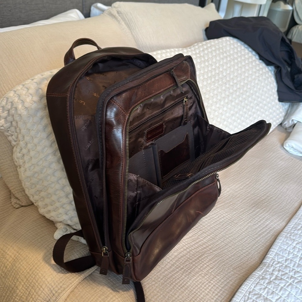 UNUSED Loake Shoemakers Waterloo Brown Leather Rucksack Backpack
